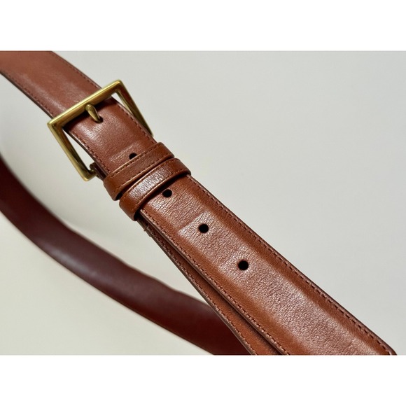 Men's Coach #7600 Belt Brown Leather Glove Tanned Cowhide Brass Buckle Size 40" - Picture 9 of 10